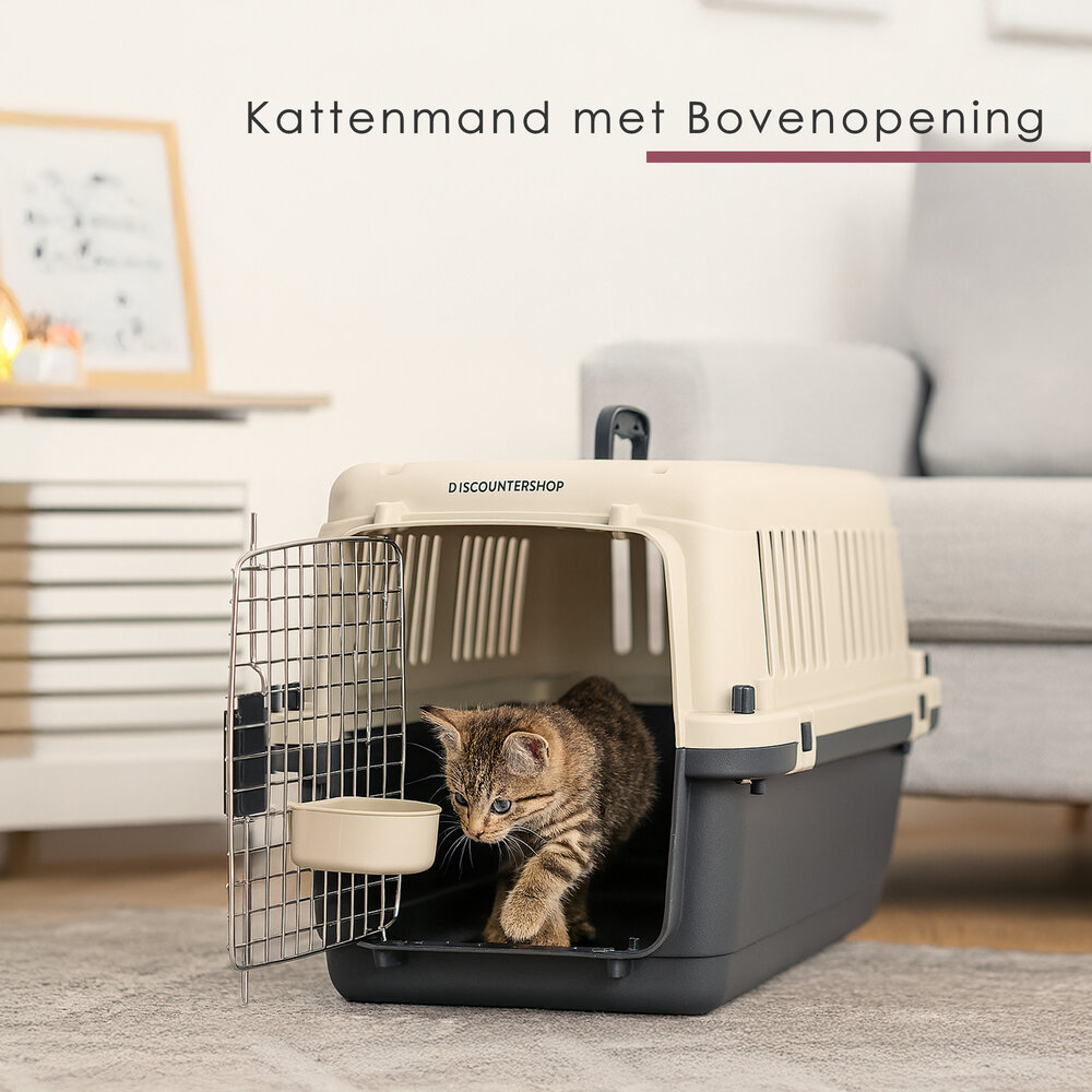 Discountershop Kattenreismand Groot 61x41x40 cm – Transportbox Kat tot 15kg – Kattenbench IATA Geschikt – Vervoersbox Kat en Kitten Discountershop Kattenreismand Groot 61x41x40 cm – Transportbox Kat tot 15kg – Kattenbench IATA Geschikt – Vervoersbox Kat en Kitten