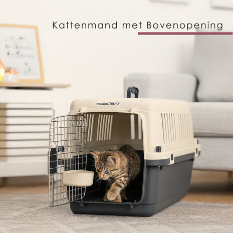 Discountershop Kattenreismand Groot 61x41x40 cm – Transportbox Kat tot 15kg – Kattenbench IATA Geschikt – Vervoersbox Kat en Kitten Discountershop Kattenreismand Groot 61x41x40 cm – Transportbox Kat tot 15kg – Kattenbench IATA Geschikt – Vervoersbox Kat en Kitten