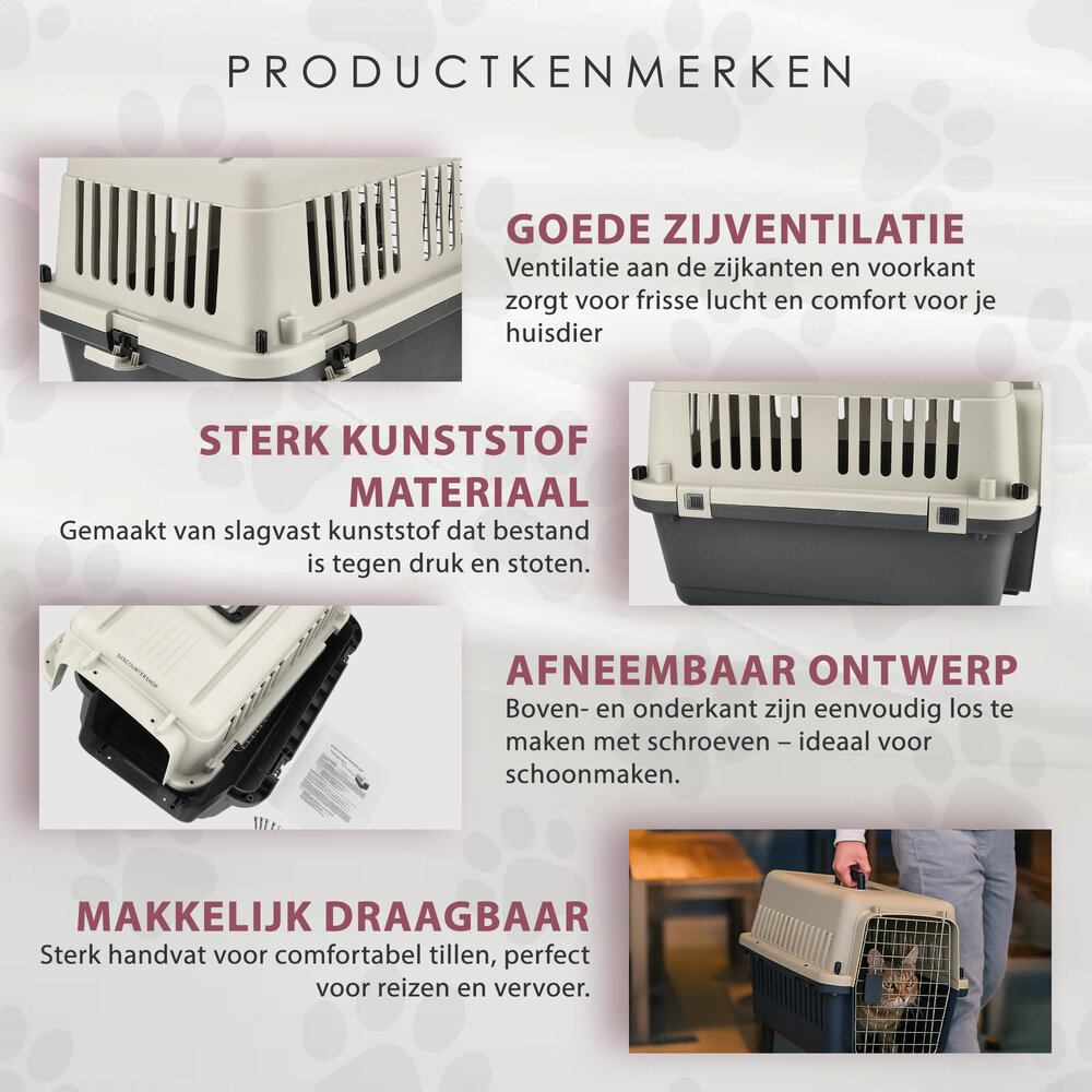 Discountershop Kattenreismand Groot 61x41x40 cm – Transportbox Kat tot 15kg – Kattenbench IATA Geschikt – Vervoersbox Kat en Kitten Discountershop Kattenreismand Groot 61x41x40 cm – Transportbox Kat tot 15kg – Kattenbench IATA Geschikt – Vervoersbox Kat en Kitten