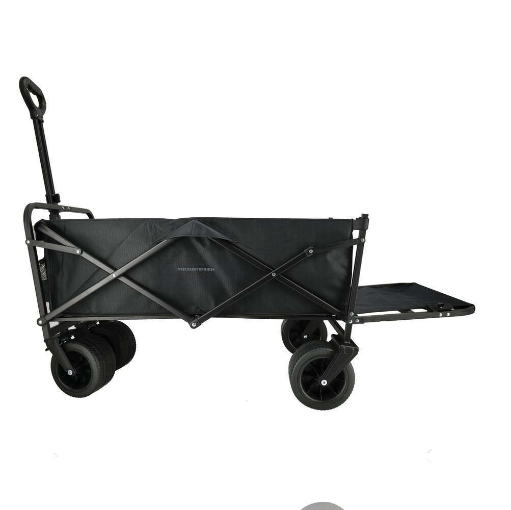 Discountershop Bolderkar Opvouwbaar 200L – Inklapbare Bolderwagen met Duwstang & Rem – Heavy-Duty Bolderwagen Strand & Camping – Zwart Discountershop Bolderkar Opvouwbaar 200L – Inklapbare Bolderwagen met Duwstang & Rem – Heavy-Duty Bolderwagen Strand & Camping – Zwart