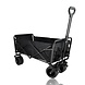 Discountershop Foldable Wagon 200L – Heavy-Duty Collapsible Cart with Push Handle & Brake – Folding Beach Cart, Camping Wagon, Utility Cart – Black