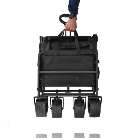 Discountershop Bolderkar Opvouwbaar 200L – Inklapbare Bolderwagen met Duwstang & Rem – Heavy-Duty Bolderwagen Strand & Camping – Zwart Discountershop Bolderkar Opvouwbaar 200L – Inklapbare Bolderwagen met Duwstang & Rem – Heavy-Duty Bolderwagen Strand & Camping – Zwart