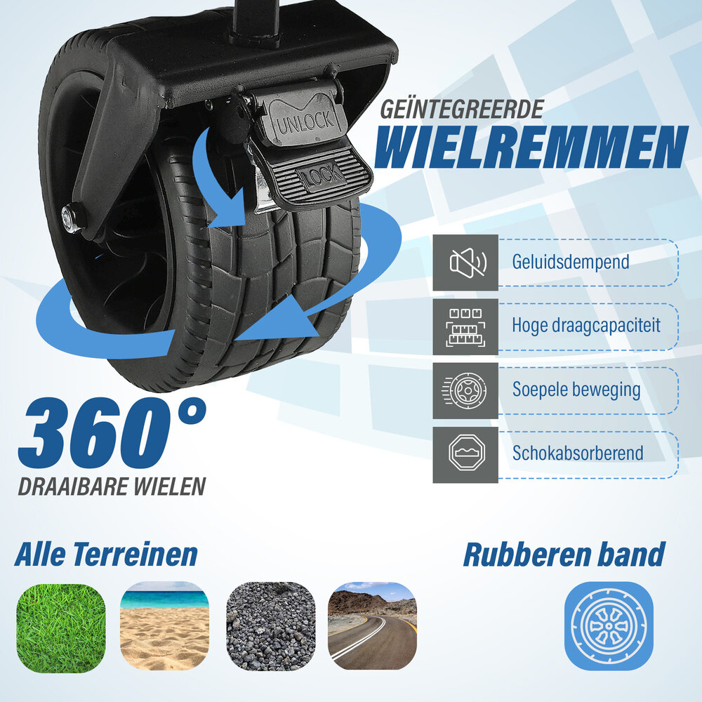 Discountershop Bolderkar Opvouwbaar 200L – Inklapbare Bolderwagen met Duwstang & Rem – Heavy-Duty Bolderwagen Strand & Camping – Zwart Discountershop Bolderkar Opvouwbaar 200L – Inklapbare Bolderwagen met Duwstang & Rem – Heavy-Duty Bolderwagen Strand & Camping – Zwart