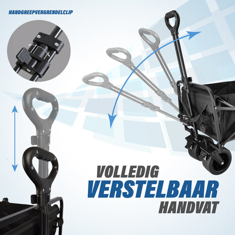 Discountershop Bolderkar Opvouwbaar 200L – Inklapbare Bolderwagen met Duwstang & Rem – Heavy-Duty Bolderwagen Strand & Camping – Zwart Discountershop Bolderkar Opvouwbaar 200L – Inklapbare Bolderwagen met Duwstang & Rem – Heavy-Duty Bolderwagen Strand & Camping – Zwart