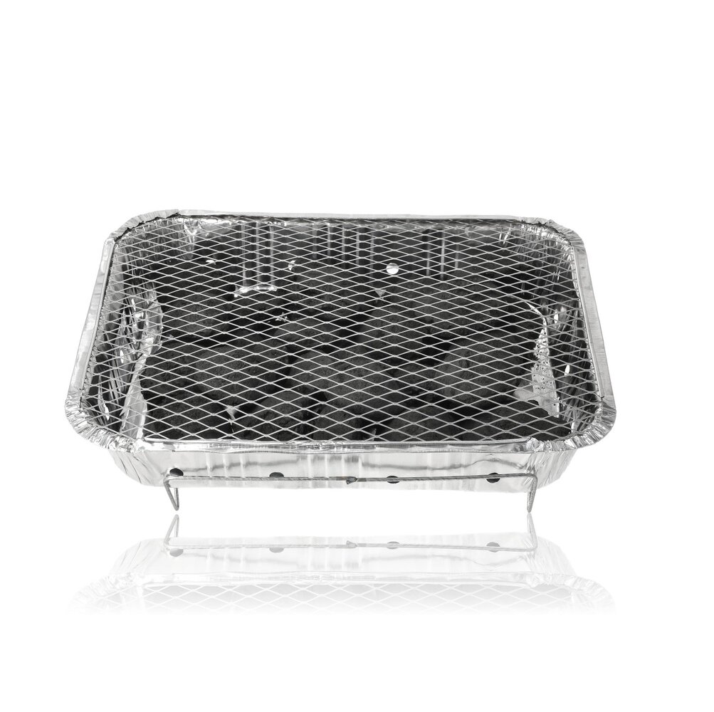 Merkloos Disposable BBQ with Charcoal – Instant Barbecue – Aluminum Portable BBQ Grill for Camping, Picnic, Garden Party & Outdoor Adventures