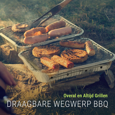 Merkloos Wegwerp Barbecue met Houtskool – Instant BBQ – Aluminium Wegwerp BBQ voor Kamperen, Picknick, Tuinfeest & Spontane Buitenavonturen Merkloos Wegwerp Barbecue met Houtskool – Instant BBQ – Aluminium Wegwerp BBQ voor Kamperen, Picknick, Tuinfeest & Spontane Buitenavonturen