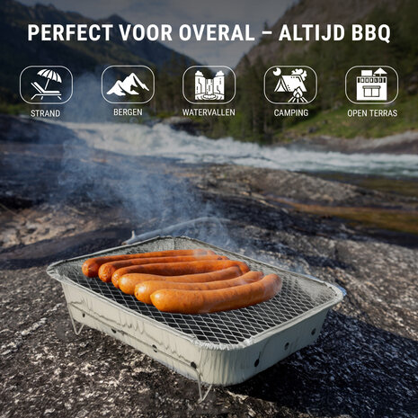 Merkloos Wegwerp Barbecue met Houtskool – Instant BBQ – Aluminium Wegwerp BBQ voor Kamperen, Picknick, Tuinfeest & Spontane Buitenavonturen Merkloos Wegwerp Barbecue met Houtskool – Instant BBQ – Aluminium Wegwerp BBQ voor Kamperen, Picknick, Tuinfeest & Spontane Buitenavonturen