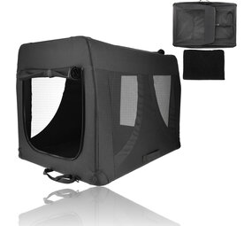 Discountershop Dog & Cat Travel Crate XL 91x63x63 – Foldable Transport Box – Auto Dog Crate for Car Back Seat – Collapsible Pet Carrier Black Discountershop Dog & Cat Travel Crate XL 91x63x63 – Foldable Transport Box – Auto Dog Crate for Car Back Seat – Collapsible Pet Carrier Black