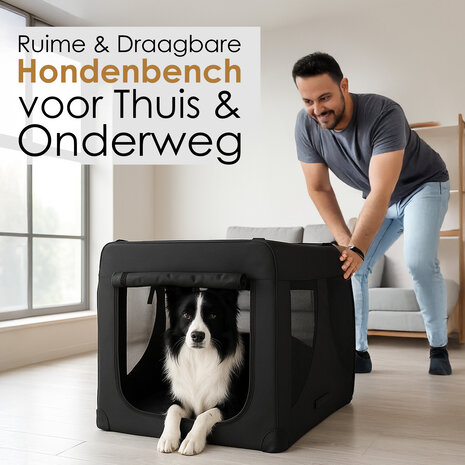 Discountershop Dog & Cat Travel Crate XL 91x63x63 – Foldable Transport Box – Auto Dog Crate for Car Back Seat – Collapsible Pet Carrier Black Discountershop Dog & Cat Travel Crate XL 91x63x63 – Foldable Transport Box – Auto Dog Crate for Car Back Seat – Collapsible Pet Carrier Black