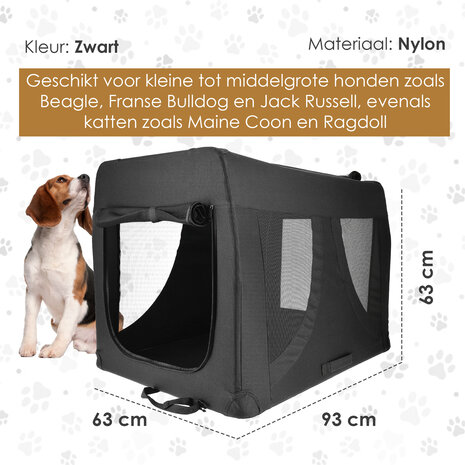 Discountershop Dog & Cat Travel Crate XL 91x63x63 – Foldable Transport Box – Auto Dog Crate for Car Back Seat – Collapsible Pet Carrier Black Discountershop Dog & Cat Travel Crate XL 91x63x63 – Foldable Transport Box – Auto Dog Crate for Car Back Seat – Collapsible Pet Carrier Black