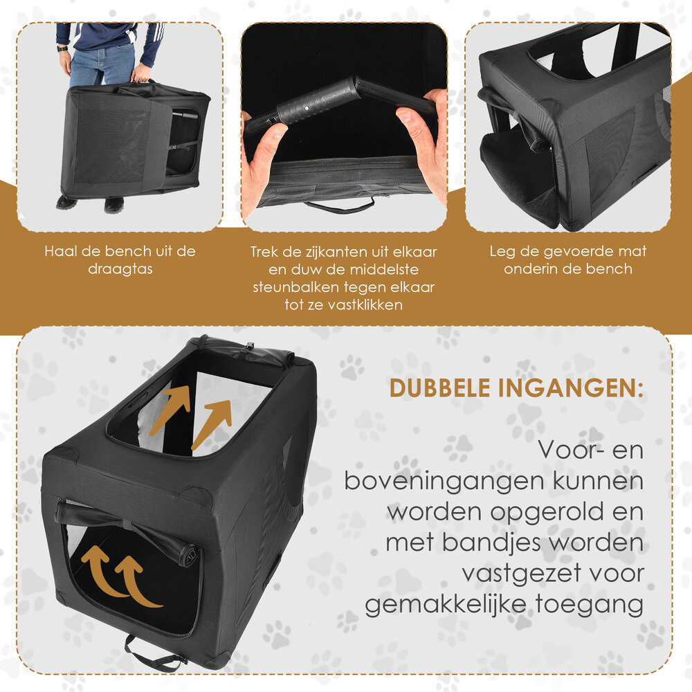 Discountershop Dog & Cat Travel Crate XL 91x63x63 – Foldable Transport Box – Auto Dog Crate for Car Back Seat – Collapsible Pet Carrier Black Discountershop Dog & Cat Travel Crate XL 91x63x63 – Foldable Transport Box – Auto Dog Crate for Car Back Seat – Collapsible Pet Carrier Black