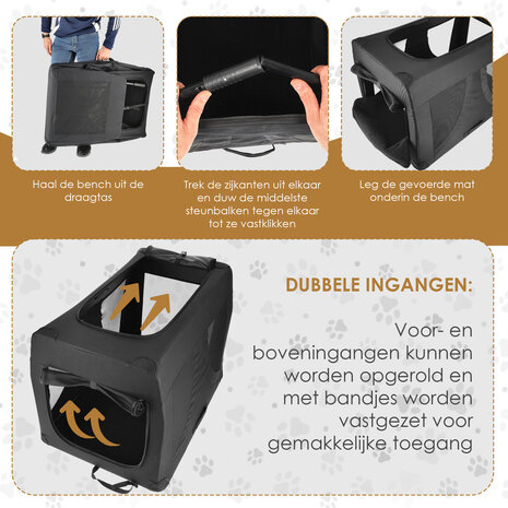 Discountershop Dog & Cat Travel Crate XL 91x63x63 – Foldable Transport Box – Auto Dog Crate for Car Back Seat – Collapsible Pet Carrier Black Discountershop Dog & Cat Travel Crate XL 91x63x63 – Foldable Transport Box – Auto Dog Crate for Car Back Seat – Collapsible Pet Carrier Black