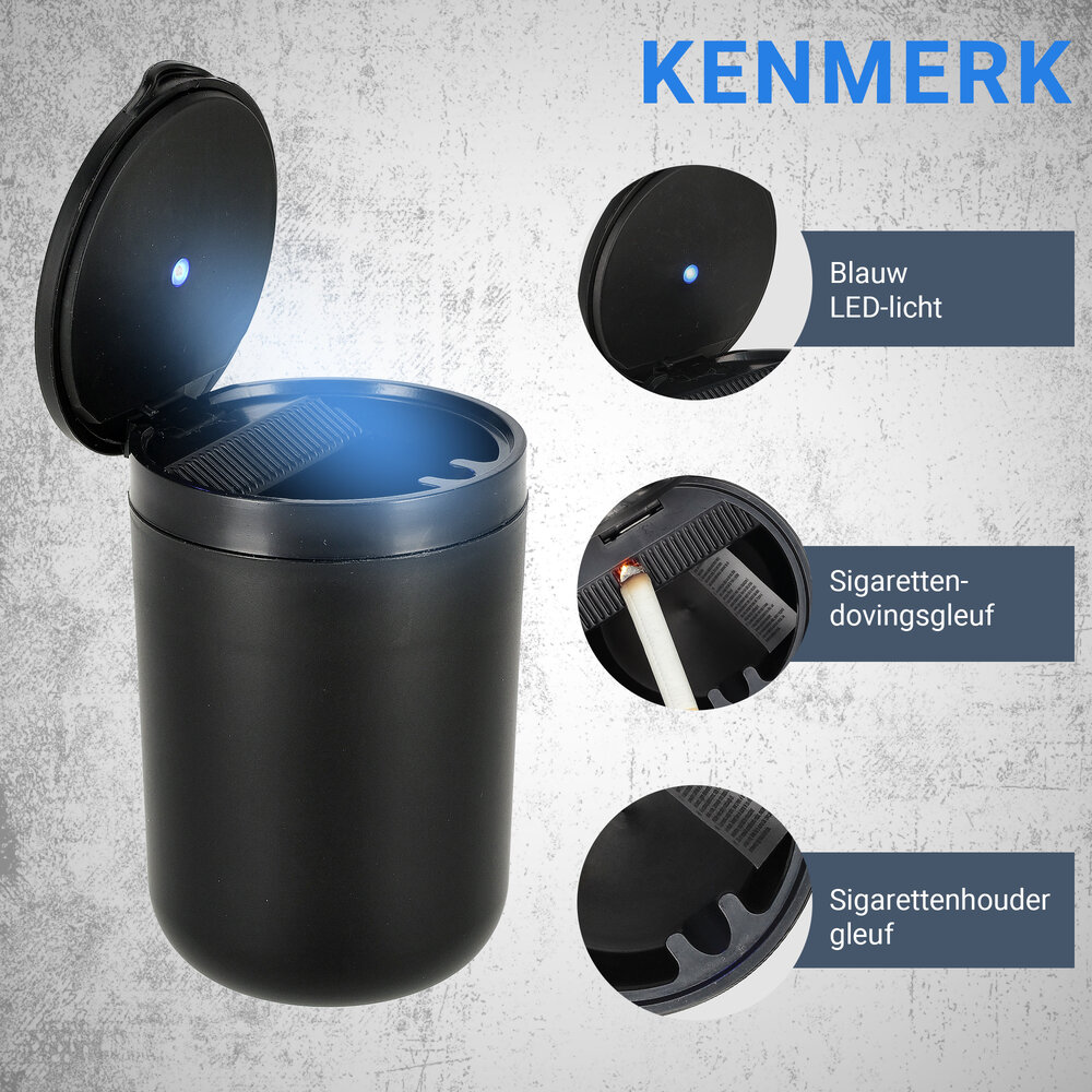 Discountershop Auto Asbak voor Bekerhouder – Geurloze Auto Asbak Zwart met Deksel & LED – Multifunctionele Auto Asbak met Verlichting Discountershop Auto Asbak voor Bekerhouder – Geurloze Auto Asbak Zwart met Deksel & LED – Multifunctionele Auto Asbak met Verlichting