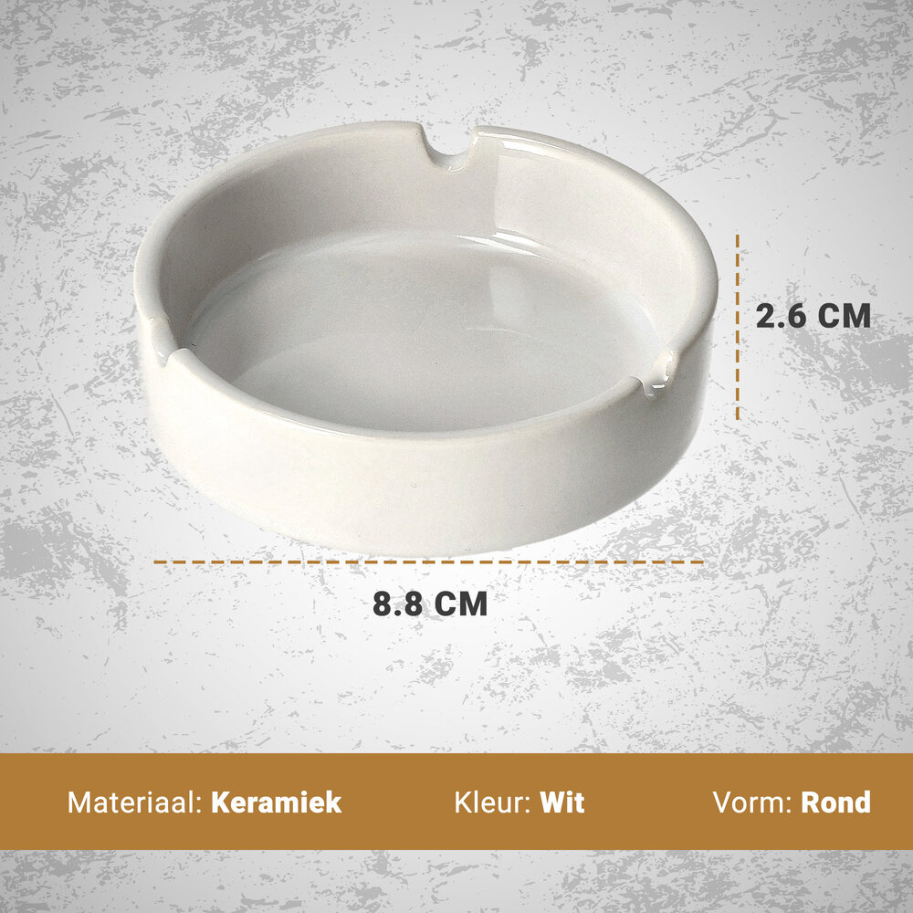 Discountershop Ronde Asbak Wit Keramiek Ø8,8 cm – Glazen Tafelasbak Binnen & Buiten – Terrasasbak, Sigarettenasbak, Hotelasbak, Rookaccessoire Discountershop Ronde Asbak Wit Keramiek Ø8,8 cm – Glazen Tafelasbak Binnen & Buiten – Terrasasbak, Sigarettenasbak, Hotelasbak, Rookaccessoire