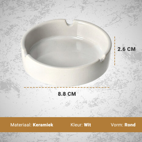Discountershop Round White Ashtray Ceramic Ø8.8 cm – Glass Table Ashtray Indoor & Outdoor – Terrace Ashtray, Hotel Ashtray, Cigarette Ashtray Discountershop Round White Ashtray Ceramic Ø8.8 cm – Glass Table Ashtray Indoor & Outdoor – Terrace Ashtray, Hotel Ashtray, Cigarette Ashtray