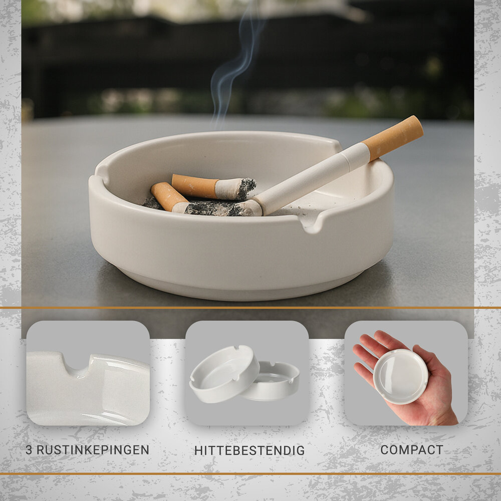 Discountershop Round White Ashtray Ceramic Ø8.8 cm – Glass Table Ashtray Indoor & Outdoor – Terrace Ashtray, Hotel Ashtray, Cigarette Ashtray Discountershop Round White Ashtray Ceramic Ø8.8 cm – Glass Table Ashtray Indoor & Outdoor – Terrace Ashtray, Hotel Ashtray, Cigarette Ashtray