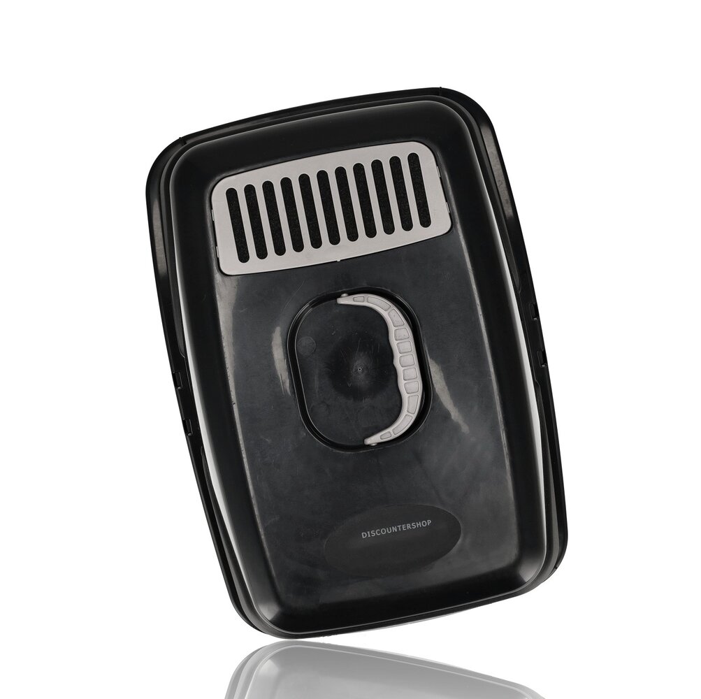 Discountershop Cat Litter Box with Lid 76L – Covered Plastic Enclosed Cat Toilet Black – Strong Litter Box for Large Cats and Kittens