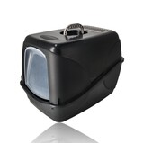 Discountershop Kattenbak met Deksel 76L – Gesloten Kunststof Kattentoilet Zwart – Stevige Kattenbak met Kap voor Grote Katten en Kittens