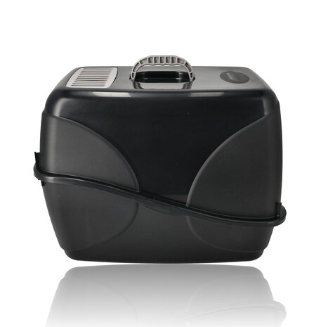 Discountershop Cat Litter Box with Lid 76L – Covered Plastic Enclosed Cat Toilet Black – Strong Litter Box for Large Cats and Kittens
