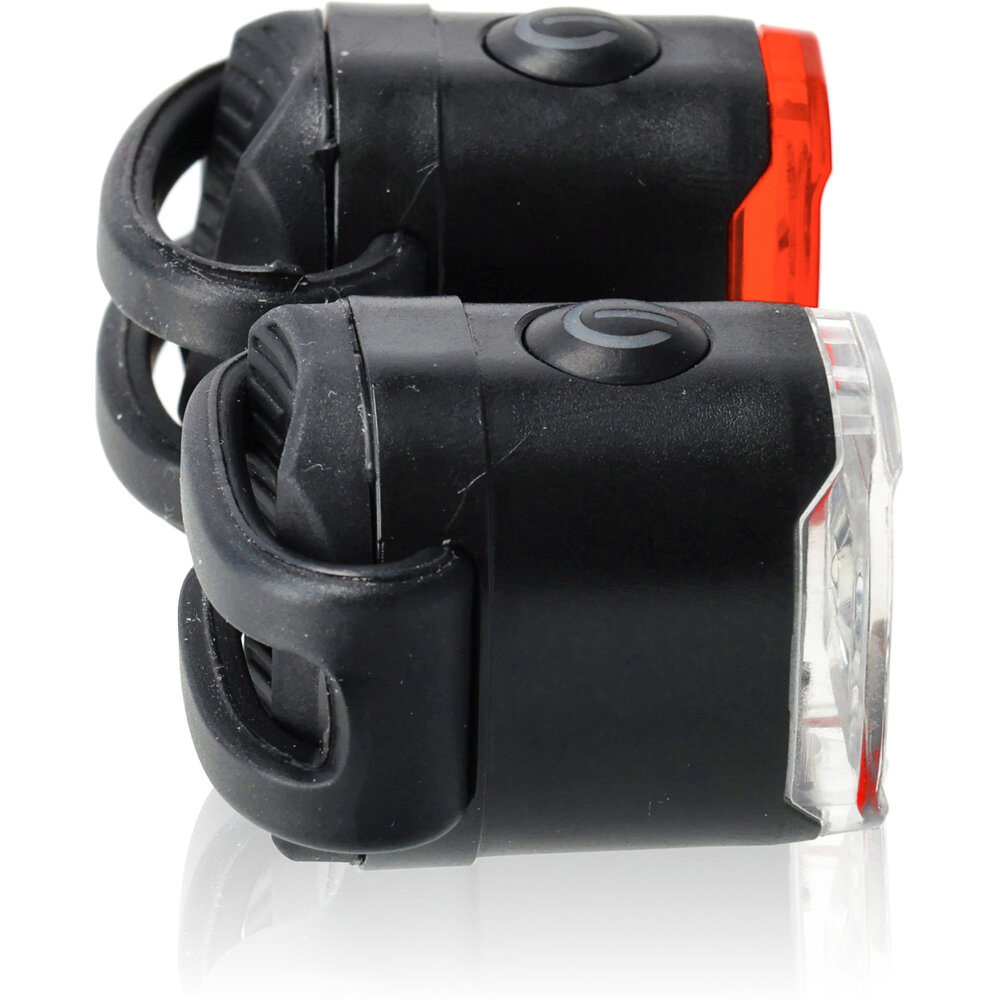 Discountershop LED Bicycle Light Set USB Rechargeable - Waterproof Bicycle Lights Front & Rear - Safe Bicycle Lights for Children's Bicycles, Mountain Bikes, Racing Bikes & E-Bikes