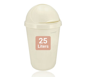 Discountershop 25 Liter Waste Bin with Lid - Plastic Waste Bin 25L for Kitchen, Bathroom or Office - Buy Rolling Waste Bin - Double Waste Bin - Best Waste Bin 25L