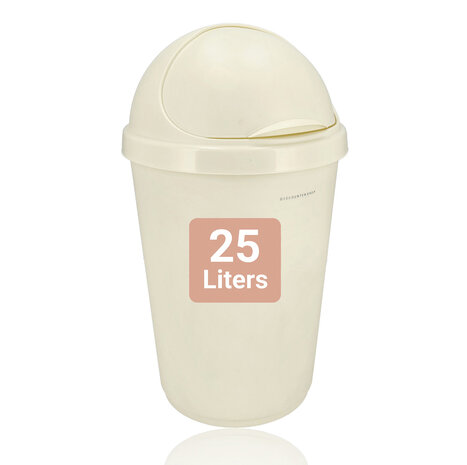 Discountershop 25 Liter Waste Bin with Lid - Plastic Waste Bin 25L for Kitchen, Bathroom or Office - Buy Rolling Waste Bin - Double Waste Bin - Best Waste Bin 25L