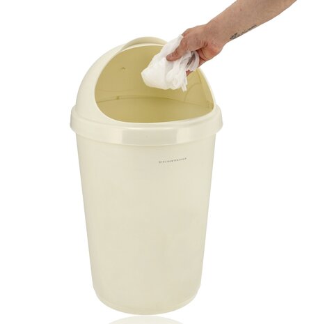 Discountershop Prullenbak 25 Liter met Deksel – Kunststof Afvalemmer 25L voor Keuken, Badkamer of Kantoor – Roll Prullenbak Kopen – Dubbele Afvalbak – Beste Afvalemmer 25L