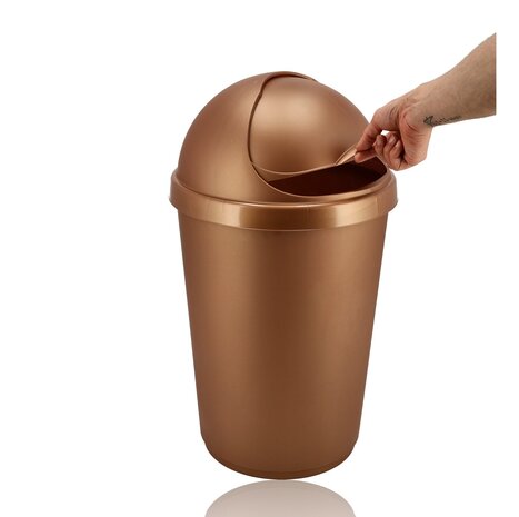 Discountershop Prullenbak 25 Liter met Deksel – Kunststof Afvalemmer 25L voor Keuken, Badkamer of Kantoor – Roll Prullenbak Kopen – Dubbele Afvalbak – Beste Afvalemmer 25L