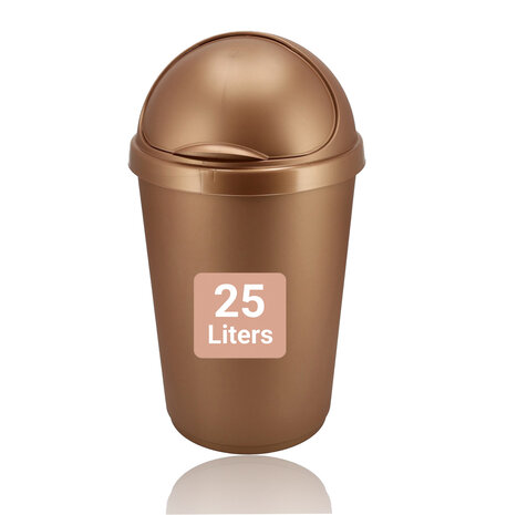 Discountershop 25 Liter Waste Bin with Lid - Plastic Waste Bin 25L for Kitchen, Bathroom or Office - Buy Rolling Waste Bin - Double Waste Bin - Best Waste Bin 25L