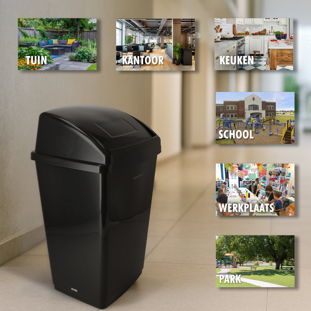 Discountershop Swing Waste Bin 25L – Plastic Waste Bin 25 Liter with Swing Lid – Waste Bin with Swing for Kitchen, Bathroom and Office – Buy Waste Bin 25L