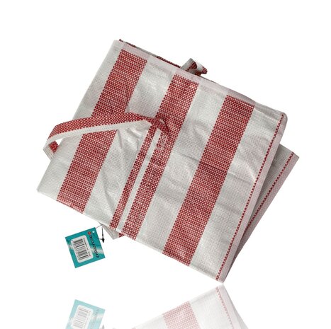 Discountershop Opbergtas met Rits 80L – Grote Opbergzak voor Dekbed, Kleding, Speelgoed & Tuinkussens – Big Shopper met Rits – Verhuis- en Wastas – Reistas of Boodschappentas