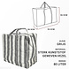Discountershop Large 80L Storage Bag with Zipper – Heavy-Duty Storage Tote for Duvets, Clothes, Toys & Garden Cushions – Foldable Big Shopper with Zipper – Laundry, Travel & Moving Bag