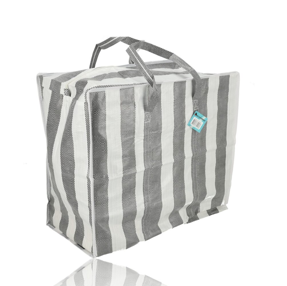 Discountershop Large 80L Storage Bag with Zipper – Heavy-Duty Storage Tote for Duvets, Clothes, Toys & Garden Cushions – Foldable Big Shopper with Zipper – Laundry, Travel & Moving Bag
