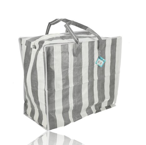 Discountershop Grote Opbergtas 80L met Rits – Opbergzak voor Dekbed, Kleding, Speelgoed & Tuinkussens – Opvouwbare Big Shopper met Rits – Wastas, Verhuistas & Reistas