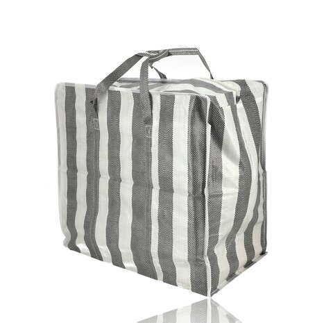 Discountershop Large 80L Storage Bag with Zipper – Heavy-Duty Storage Tote for Duvets, Clothes, Toys & Garden Cushions – Foldable Big Shopper with Zipper – Laundry, Travel & Moving Bag