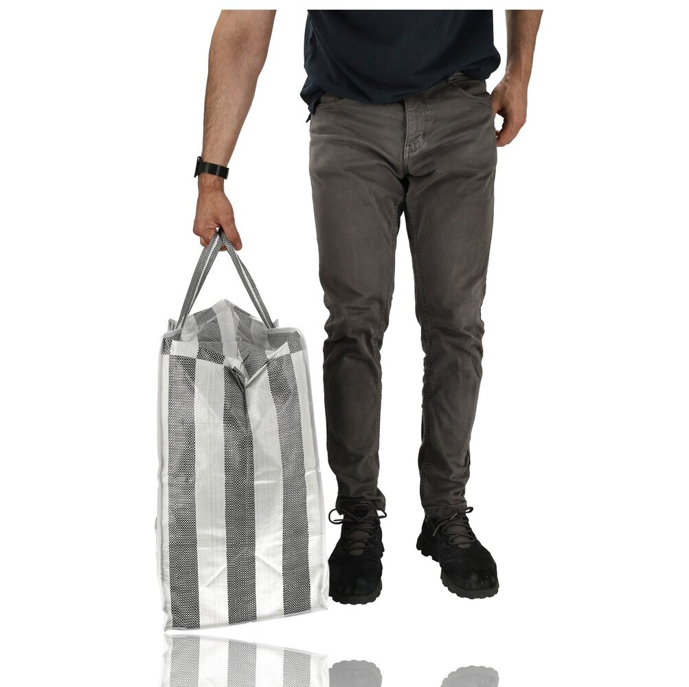 Discountershop Grote Opbergtas 80L met Rits – Opbergzak voor Dekbed, Kleding, Speelgoed & Tuinkussens – Opvouwbare Big Shopper met Rits – Wastas, Verhuistas & Reistas