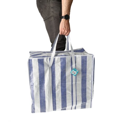 Discountershop Storage Bag with Zipper 80L – Large Storage Bag for Duvets, Clothes, Toys & Garden Cushions – Big Shopper with Zipper – Laundry Bag Travel – Moving Bag or Shopping Bag