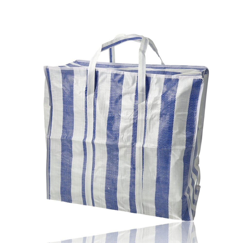 Discountershop Opbergtas met Rits 80L – Grote Opbergzak voor Dekbed, Kleding, Speelgoed & Tuinkussens – Big Shopper met Rits – Wastas Reis – Verhuistas of Boodschappentas