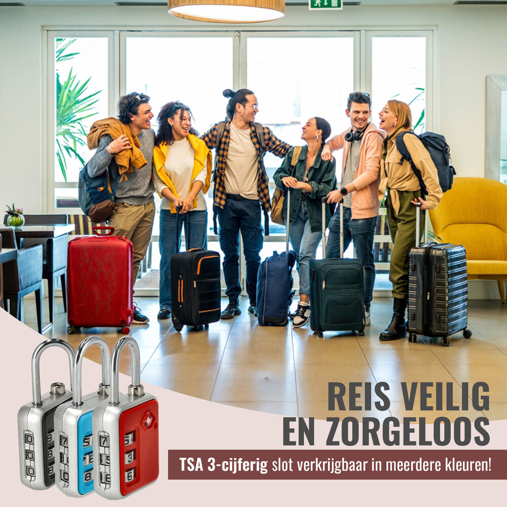 Discountershop TSA Lock – 3-Digit Combination Travel Lock for Luggage, Suitcases & Bags – TSA Approved Padlock – TSA Certified Lock for Travel – Buy TSA Luggage Lock in 3 Colors Discountershop TSA Lock – 3-Digit Combination Travel Lock for Luggage, Suitcases & Bags – TSA Approved Padlock – TSA Certified Lock for Travel – Buy TSA Luggage Lock in 3 Colors