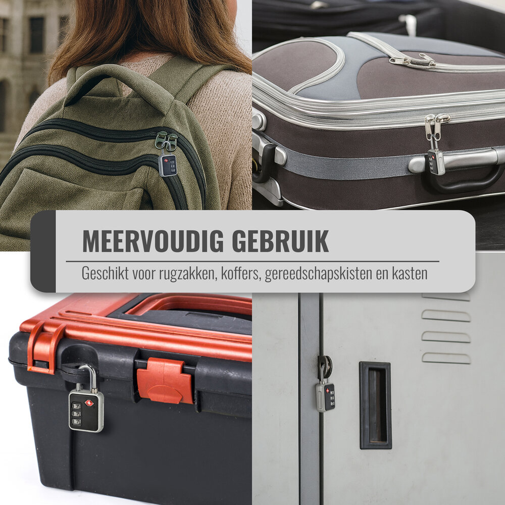 Discountershop TSA Hangslot – Cijferslot voor Koffers en Tassen – TSA Gecertificeerd Reisslot met 3 Cijfers – Kofferslot TSA met Code – TSA Sloten Kopen in 3 Kleuren Discountershop TSA Hangslot – Cijferslot voor Koffers en Tassen – TSA Gecertificeerd Reisslot met 3 Cijfers – Kofferslot TSA met Code – TSA Sloten Kopen in 3 Kleuren