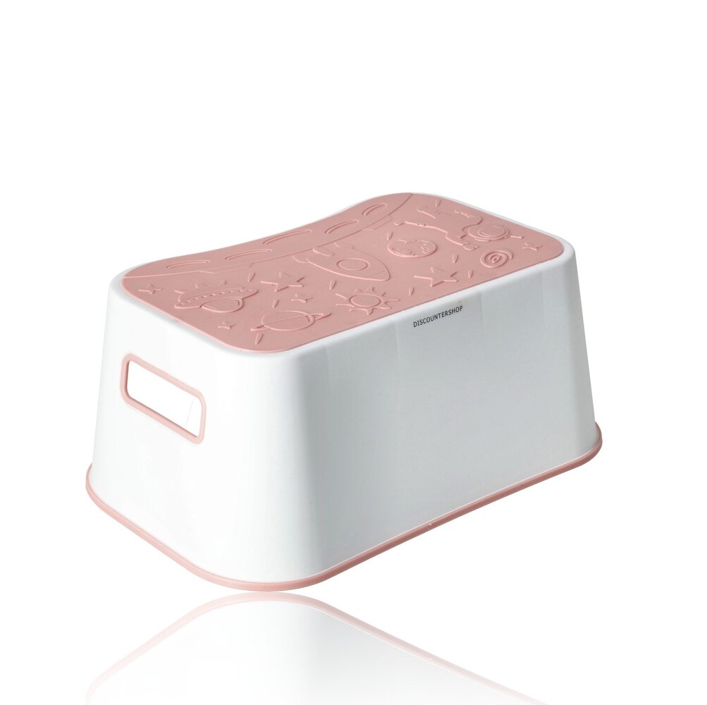 Discountershop Multifunctional Step Stool – Plastic Step Stool for Kids and Adults – Kitchen, Toilet, and Bathroom Stool – 100KG Capacity – Pink, Blue, or Grey