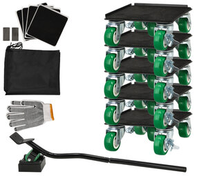 Discountershop Meubelroller Set – 5-Delige Meubelhondje & Meubeltransporter met Hefstang – Transportroller & Meubelverplaatser voor Meubels, Banken, Kasten en Verhuisdozen – 1400KG Draagvermogen Discountershop Meubelroller Set – 5-Delige Meubelhondje & Meubeltransporter met Hefstang – Transportroller & Meubelverplaatser voor Meubels, Banken, Kasten en Verhuisdozen – 1400KG Draagvermogen