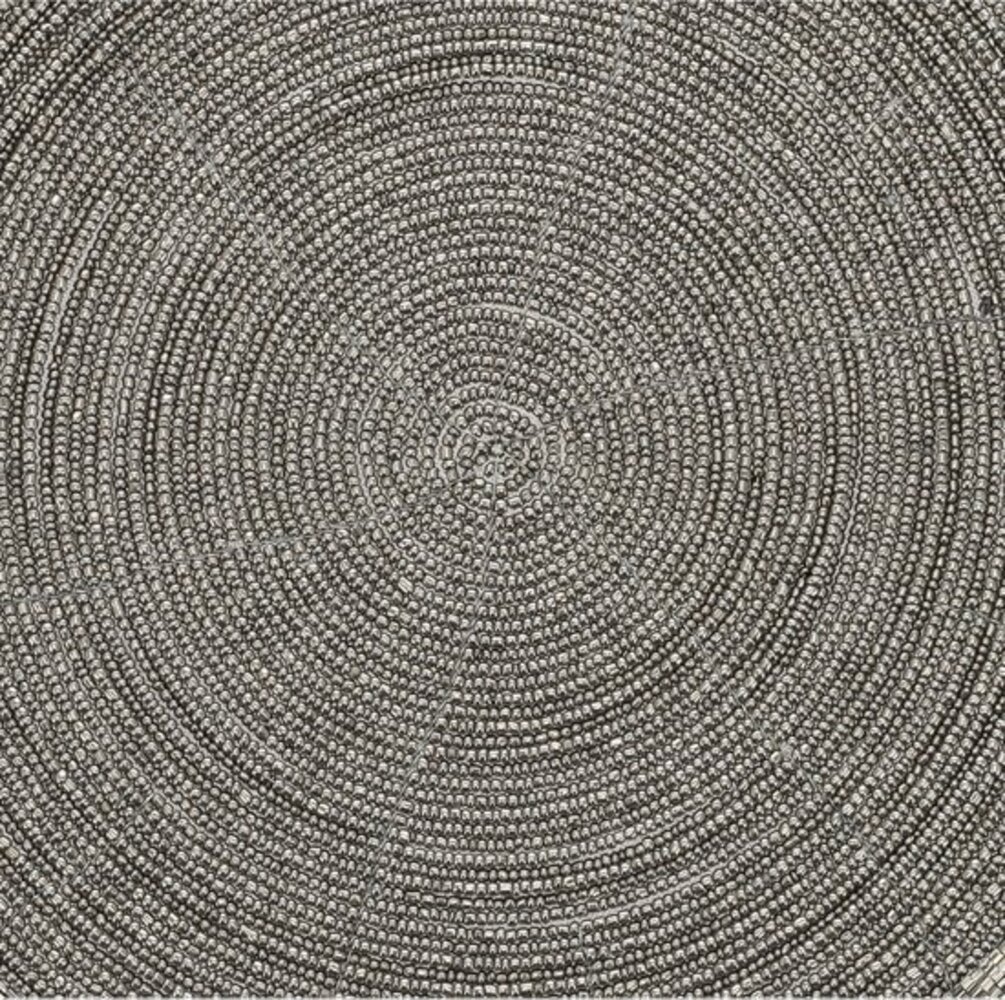 Discountershop Placemats - Rond - 30 cm - 4 stuks - Onderlegger - Hitte bestendig - Donkergrijs - Luxe uitstraling beaded Placemat Discountershop Placemats - Rond - 30 cm - 4 stuks - Onderlegger - Hitte bestendig - Donkergrijs - Luxe uitstraling beaded Placemat