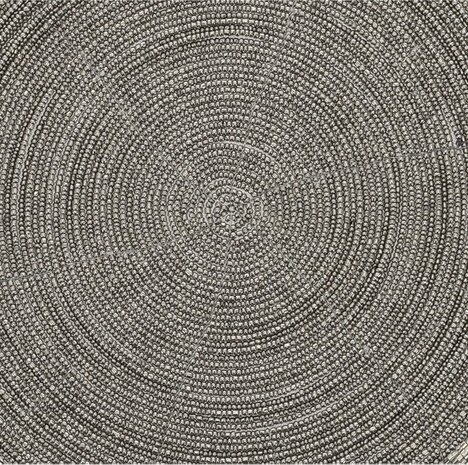 Discountershop Placemats - Round - 30 cm - 4 pieces - Pad - Heat resistant - Dark gray - Luxurious look beaded Placemat