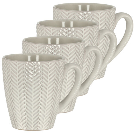 Discountershop Coffee Cups with Handle Set – Ceramic Coffee Cups 200ml – Earthenware Coffee Mugs and Tea Mugs – Small Cups for Coffee, Cappuccino and Espresso