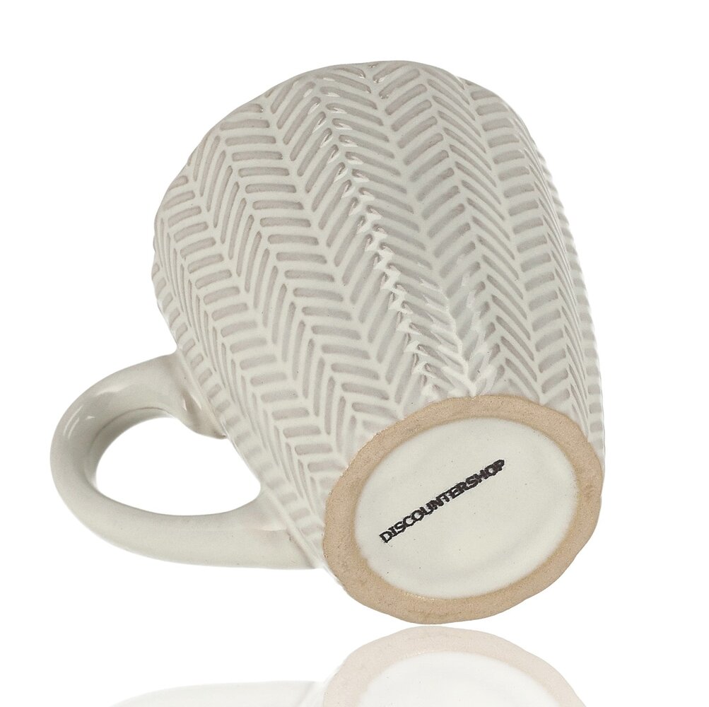 Discountershop Coffee Cups with Handle Set – Ceramic Coffee Cups 200ml – Earthenware Coffee Mugs and Tea Mugs – Small Cups for Coffee, Cappuccino and Espresso