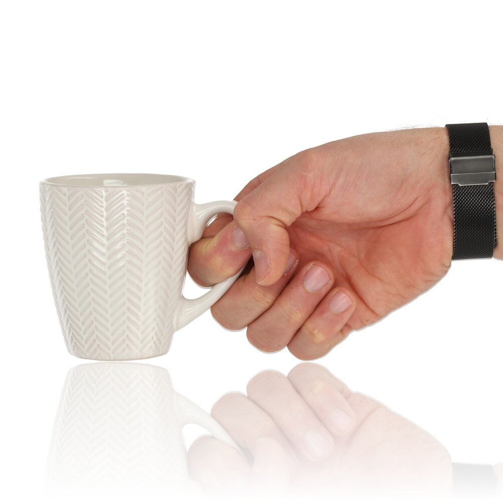 Discountershop Coffee Cups with Handle Set – Ceramic Coffee Cups 200ml – Earthenware Coffee Mugs and Tea Mugs – Small Cups for Coffee, Cappuccino and Espresso