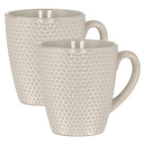 Discountershop Koffiekopjes met Oor – Mokken Set 200ml met Oor – Aardewerk Mokken voor Koffie en Thee – Cappuccino Kopjes & Theemokken – Witte Dots Design