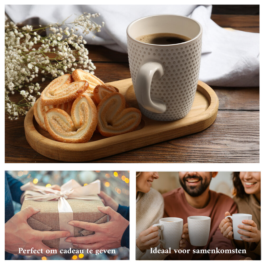 Discountershop Coffee Mugs with Handle – 200ml Mug Set – Ceramic Mugs for Coffee & Tea – Cappuccino Cups & Tea Mugs – White Dots Design Discountershop Coffee Mugs with Handle – 200ml Mug Set – Ceramic Mugs for Coffee & Tea – Cappuccino Cups & Tea Mugs – White Dots Design