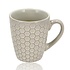 Coffee Mugs with Handle – 200ml Ceramic Mugs – Cappuccino and Tea Mugs – Beehive Design – White